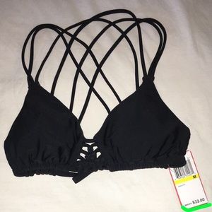 black bathing suit top & black bathing suit bottom